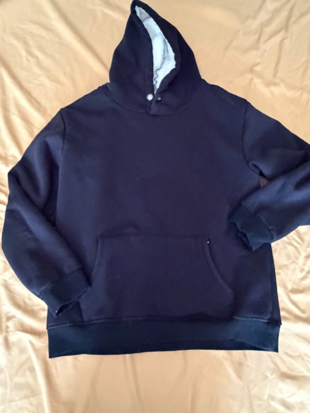 Source Unknown Black Hooded Sweatshirt with Sherpa Lining